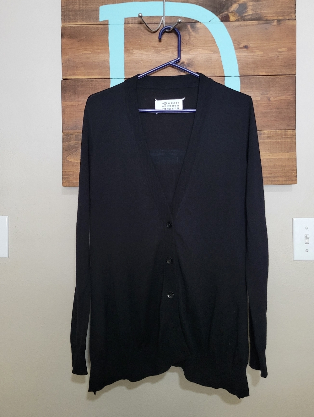 Maison Martin Margiela Black Button Up Cardigan Sweater Size Large